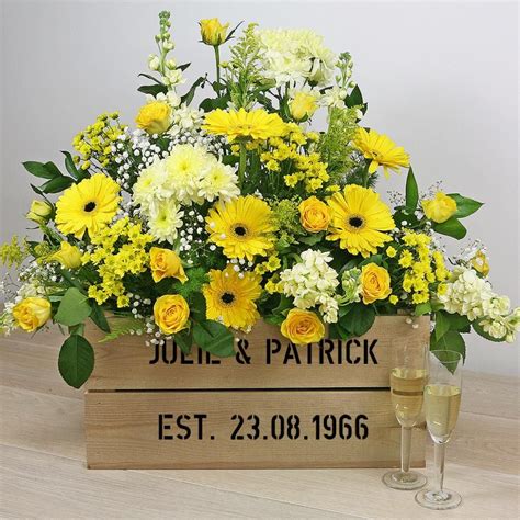 Our golden wedding anniversary gift celebrates fifty years of marriage, paying tribute to a life devoted to each other and to family. Golden Wedding Anniversary Personalised Crate | Golden ...