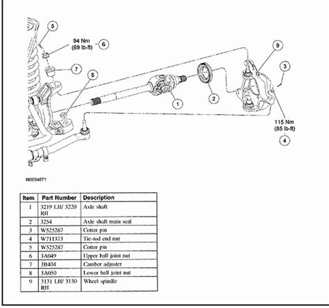 I Need A Diagram For A Ford Front Axle For My 2007 Ford F250 4x4