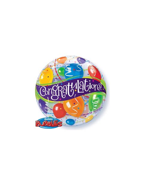 Globos De Helio Congratulations Balloons Bubbles 55cm Qualatex 27564