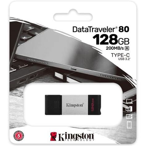 Kingston 128gb Datatraveler 80 Usb C 32 Gen 1 Flash Drive 200mbs Us