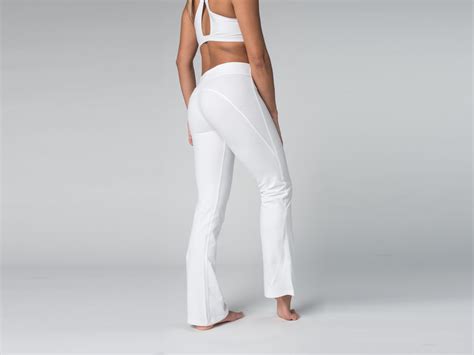 Pantalon De Yoga Chic Coton Bio Et Lycra Blanc Fin De Serie