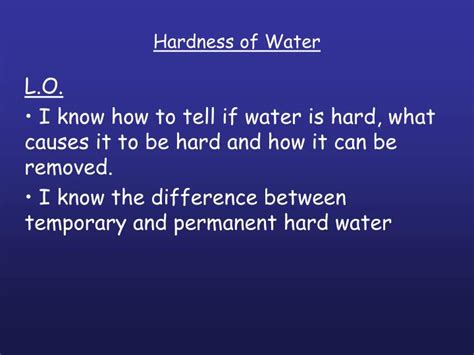 In this method, we add some amount of lime (slaked lime) to the water. PPT - Hardness of Water PowerPoint Presentation - ID:2956417