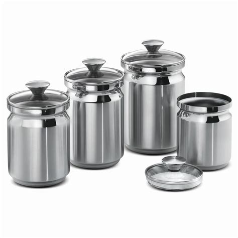 tramontina gourmet 4 piece stainless steel covered canister set t 404ds the home depot