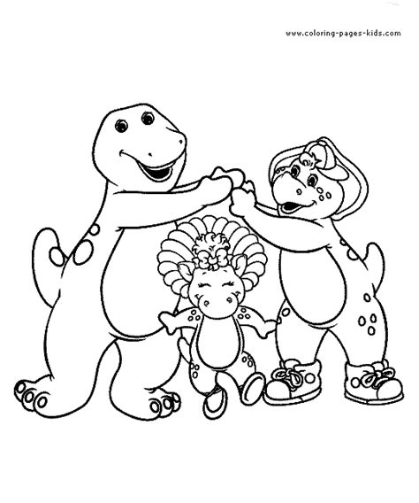 These fun and educative coloring pages allow kids to play with colors for hours while learning how to fill the pictures properly. Barney color page - Cartoon Color Pages - printable ...