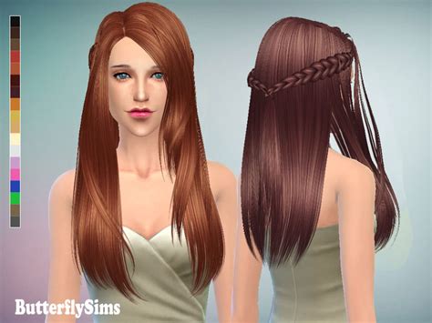 Long Hair 136 With Braids Pay At Butterfly Sims Sims 4
