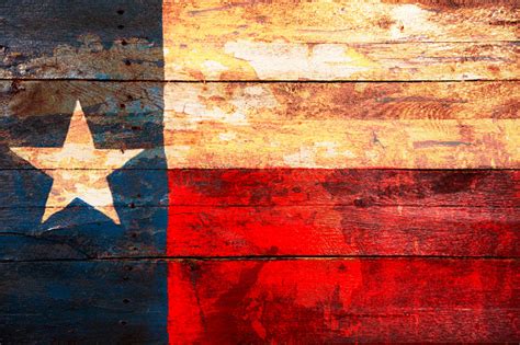 Texas Flag Made Of Old Wooden Boards Painted Rustic Stock