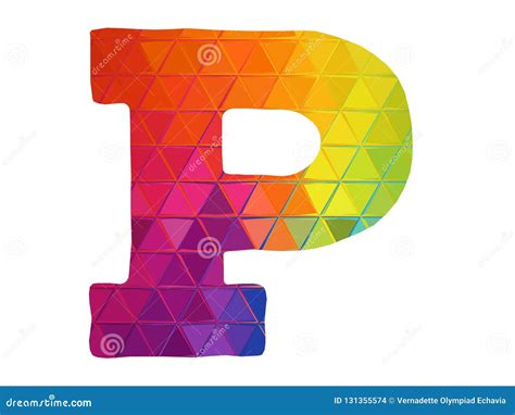 Rainbow Colored Letter P Logo Icon Stock Illustration Illustration Of