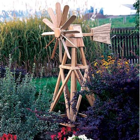 Amish Made Wood American Windmill Backyard Windmill Backyard Decor