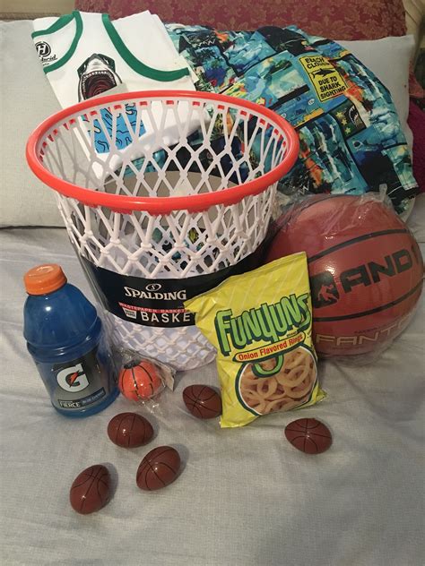 Easter Basket For Young Basketball Fan Swimming Trunks And Favorite
