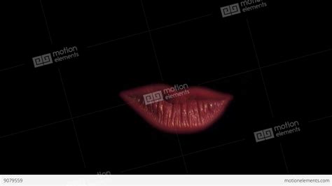 Lips Close Up Black Background Stock Video Footage 9079559