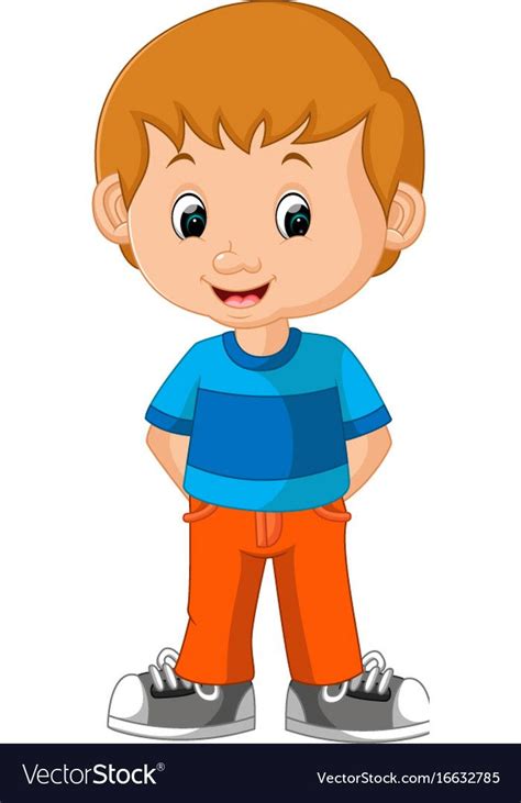 Cute Boy Cartoon Vector Image On Vectorstock Animal Pictures For Kids