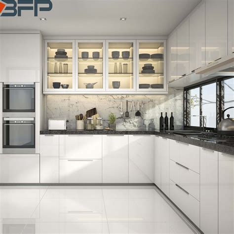 L shape white shaker kitchen. China 2021 Kitchen Design Trends L-Shaped Modern Kitchen Cabinets - China Kitchen Cabinets ...