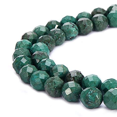 Brcbeads Natural Dark Green Turquoise Gemstone Loose Beads Faceted