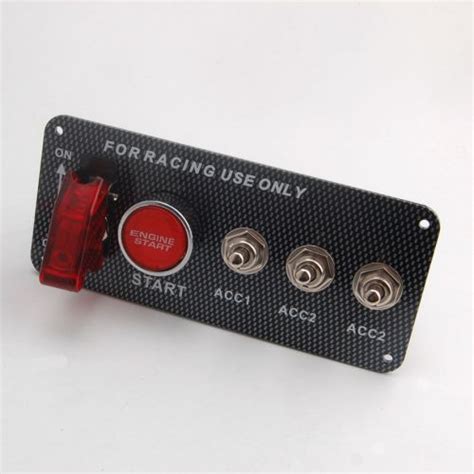 Buy 12v Race Car Ignition Red Led Toggle Engine Start Push Button