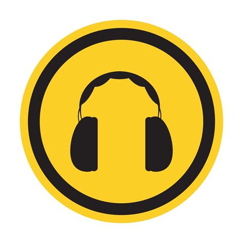Symbol Ear Protection Required Sign Isolate On White Backgroundvector