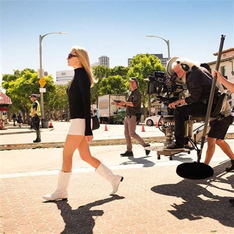 White Mid Calf Boots Worn By Margot Robbie On The Set Of Once Upon A