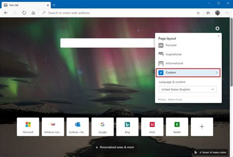 How To Customize Microsoft Edges New Tab Page Images And Photos Finder