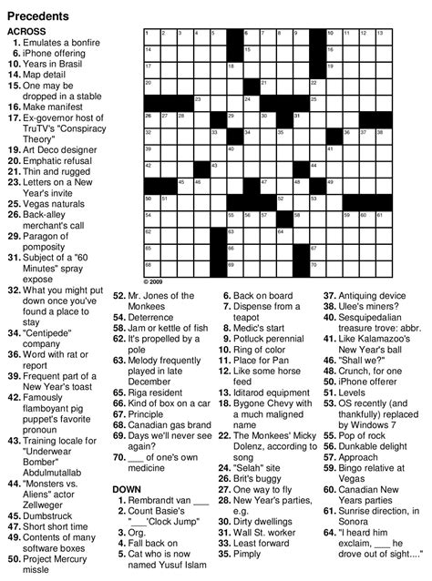 Easy Crossword Puzzles For Seniors Printable