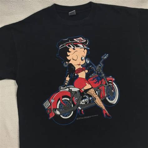 Vintage 1992 Betty Boop Motorcycle Tee Shirt Grailed