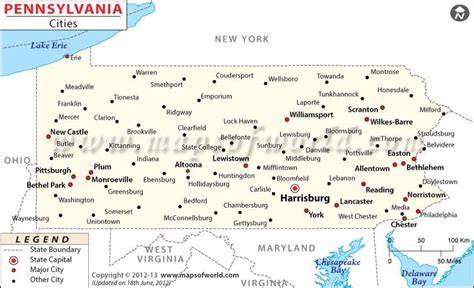 Cities In Pennsylvania Map Of Pennsylvania Cities Map City City Map