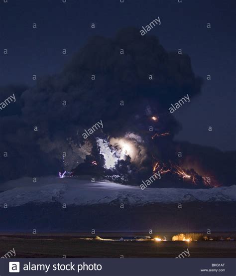 Lightning In Ash Cloud During Eyjafjallajokull Volcanic Eruption With