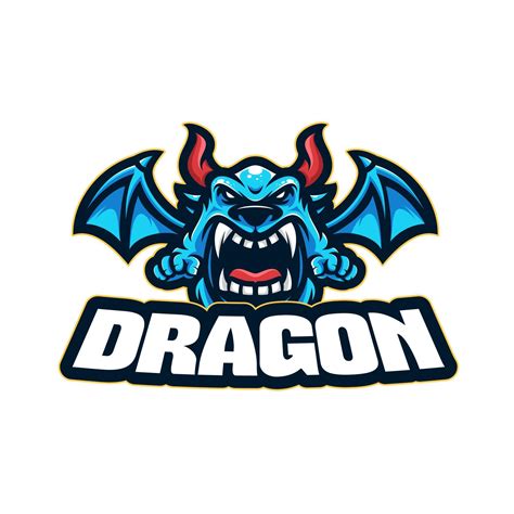 Blue Dragon Mascot Logo Illustrations 8103902 Vector Art At Vecteezy