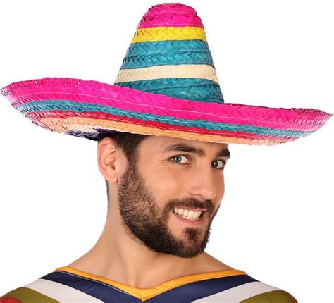 Sombrero Mexicano Multicolor De 50 Cm De Diámetro