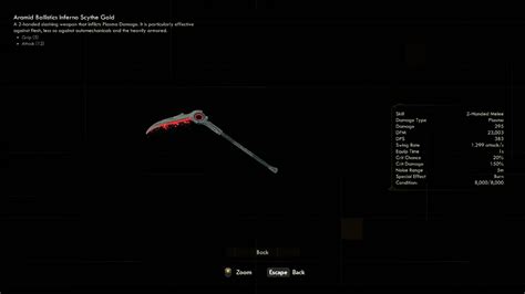Inferno Scythe Gold The Outer Worlds Weapons