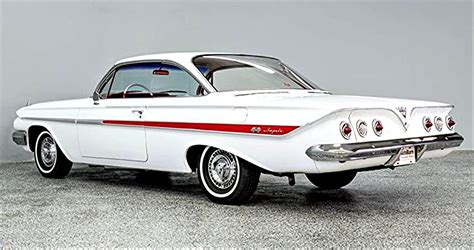 ‘bubbletop 1961 Chevrolet Impala Coupe In White And Red
