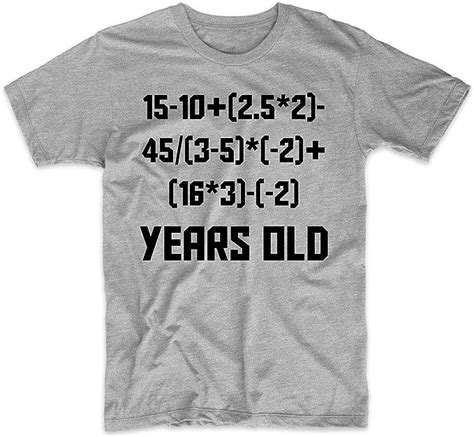 15th Birthday Shirt 15 Years Old Algebra Equation Math