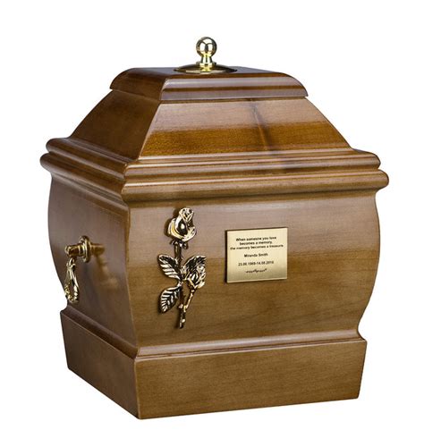 Solid Wood Casket Funeral Ashes Urn For Adult Cremation Urn Wu47cb