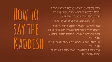 Text Of The Mourners Kaddish My Jewish Learning