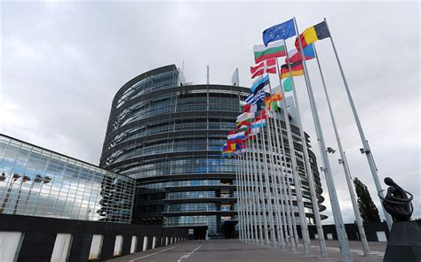 Download Wallpapers European Parliament Brussels Belgium 4k Modern