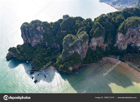 Beautiful Tonsai Beach In Krabi Province Thailand Aerial View Stock