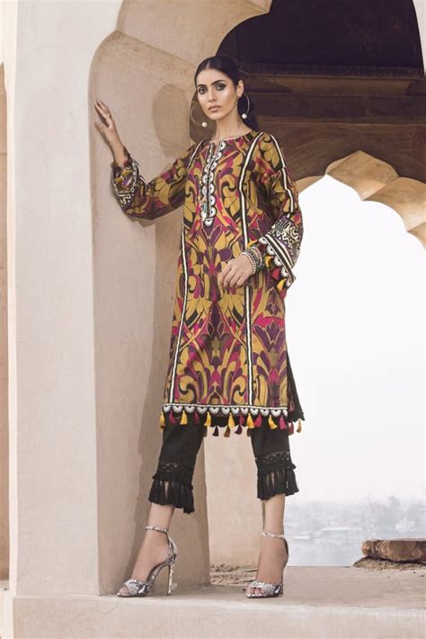 Ethnic By Outfitters Stylish Winter Shirts Dresses Designs Collection