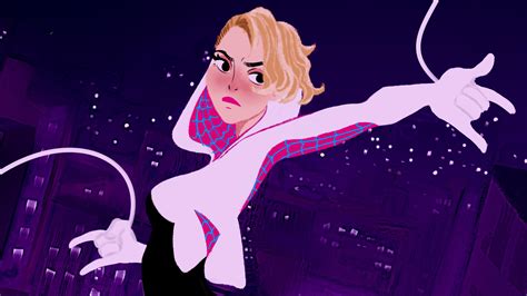 gwen stacy in spiderman into the spider verse arts hd superheroes 4k wallpapers images