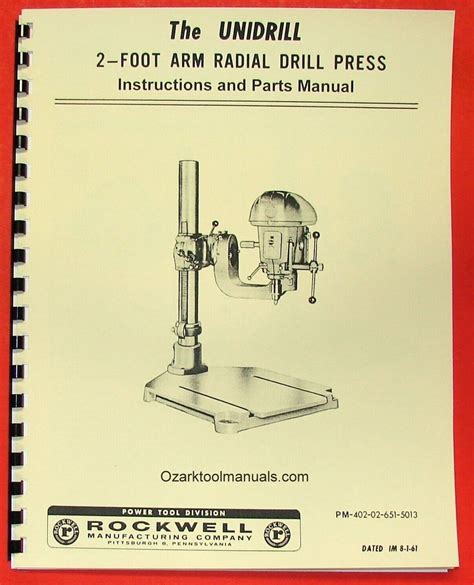 Rockwell Delta Unidrill 14 846 2 Radial Arm Drill Press Owner Parts