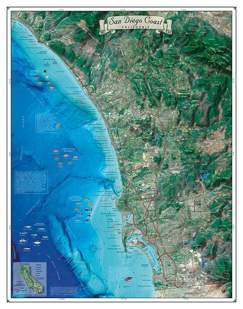 San Diego Coast Map Coastal California Series
