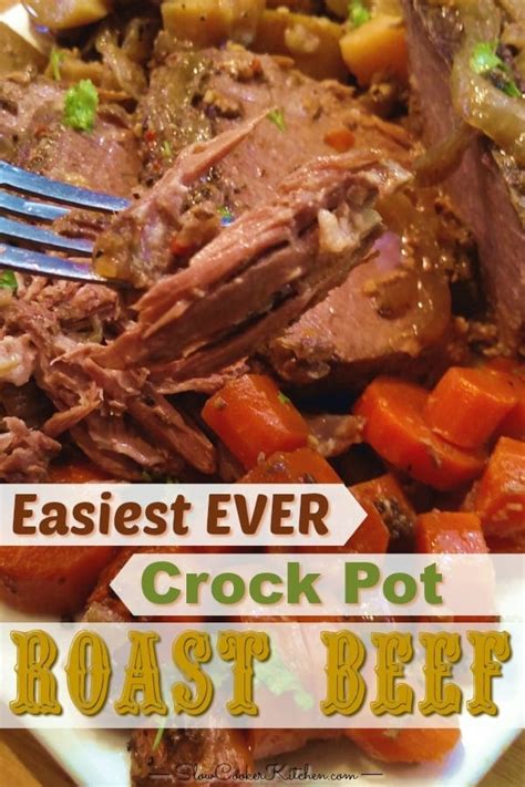 I got this recipe for crock pot roast beef from my friend audrey a few years ago. Easiest Crock Pot Roast Beef Ever! | SlowCookerKitchen.com