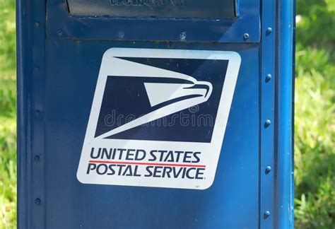 Close Up Of The Usps Mail Box Sign Editorial Stock Image Image Of