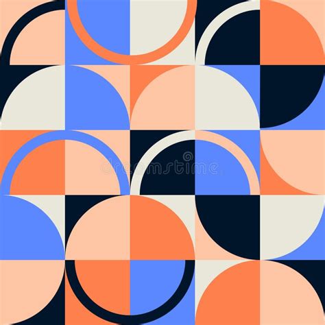 Abstract Seamless Bauhaus Pattern Geometry Shape Stock Vector