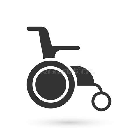 Grey Wheelchair For Disabled Person Icon Isolated On White Background