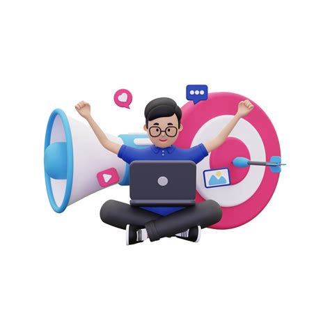 3d man lograr el objetivo de marketing 10871836 PNG