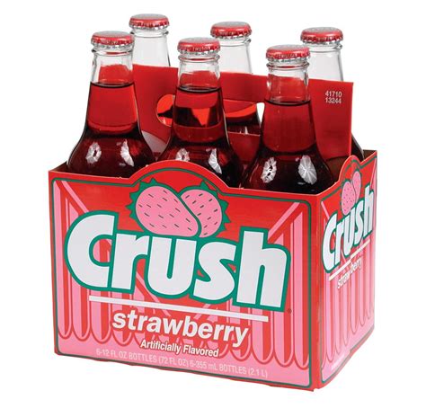 Crush Caffeine Free Strawberry Soda 12 Fl Oz 6 Count