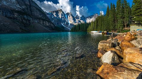 Photo Banff Canada Nature Mountains Lake Parks Forest 2560x1440