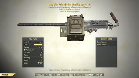 2 Two Shot 50 Cal Machine Gun Explosive Fallout 76 Pc Buy Fallout