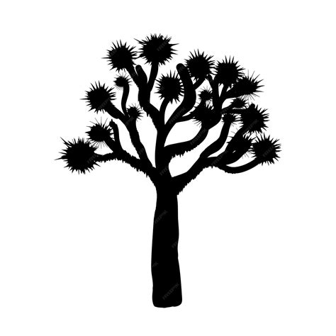 Premium Vector Joshua Tree Black Silhouette Simple Vector Illustration