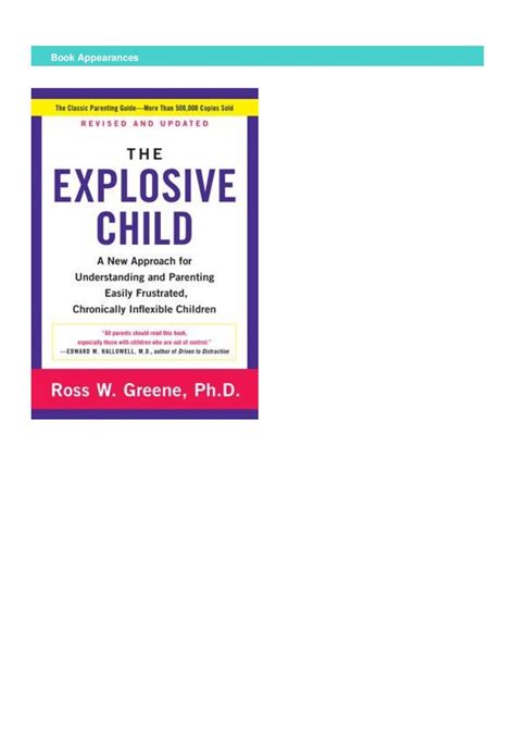 Books The Explosive Child A New Approach For Understanding And