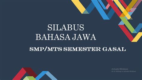 Download rpp bahasa jawa sd kelas 4. Silabus Bahasa Jawa SMP/MTs Kelas 7,8,9 Semester Gasal ...