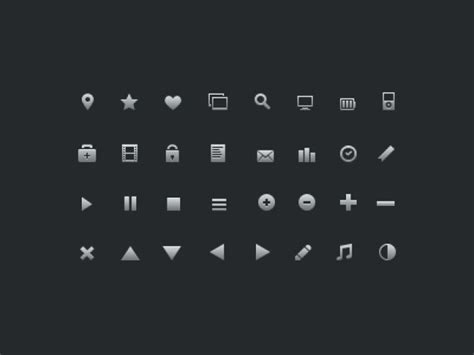 Free Psd Set Of Glyphs Icons